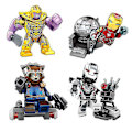 Miniatyrbillede 3 af 3: 8 stk. Avengers 4 War Machine Vs Thanos Otte-i-én Samlet Byggeklods Minifigur Legetøj
