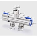 Miniatyrbild 3 av 3: 4-Point Faucet Three-Way Deflector 1-in-2 Adapter Dual-Head
