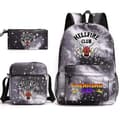 Stranger Things Hellfire Club Backpack Three-piece Set School Bag Star Black