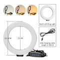 Miniatyrbillede 3 af 5: 16 cm 6 tommer Ring Light med Tripod Stativ USB Opladning Selfie LED Lampe