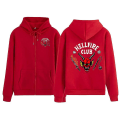 Miniatyrbilde 1 av 2: Stranger Things 4 The Hellfire Club Hettegenser Cosplay Halloween Kostyme Hettegenser Jakke Red 3XL