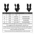 Miniatyrbillede 2 af 5: Bodysuit Dyb V Rygløs Mave Korset Usynlige Stropper BH Body Kjole Aftenkjole Shapewear Black M