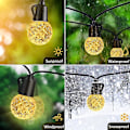 Miniatyrbild 3 av 5: Led Outdoor String Lights,15m 20psc Bulbs Warm White Garden Festoon String Light With Remote &timer, Waterproof String Lights UK Plug