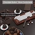 Pikkukuva 4 / 4: 84 Näppäimen Bluetooth-kirjoituskoneen näppäimistö söpöillä retro-pyöreillä näppäinhatuilla, mukava ergonominen langaton mininäppäimistö iOS Windows Androidille (ruskea)