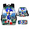 Miniatyrbillede 1 af 2: 3 stk. 3D Print Super Sonic Rygsæk Skuldertasker Penalhus Sonic 3