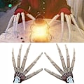 Pikkukuva 1 / 4: Artikuloidut sormet Joustavat nivelet Luurankokäden jatkeet Halloween-juhlatarvike White Right hand and Left hand