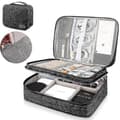 Travel Cable Organizer Bag, Three-layer Organizer Bag Black