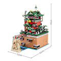 Miniatyrbillede 1 af 5: Nye 5883 stk. Hero Tower Model Byggeklodser Jern Tårn Mand Base Byggesten Varm Kilde Hus Med LED Lys Børnelegetøj Fødselsdagsgave Ingen Æske