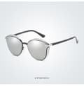 Lady's Polarized Sunglasses Set, 3pc Sunglasses Glasses Case Gift Box Xy187 Black frame silver