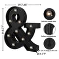Miniatyrbillede 4 af 4: Nydesignede LED Bogstav Lys 26 Alfabet Sorte Dekorative Marquee Lamper Til Bryllupsfest N