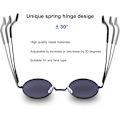 Miniatyrbillede 3 af 5: Vintage Runde John Lennon Polariserende Solbriller Til Mænd Kvinder Cirkel Hippie Solbriller Black Lens-silver Frame