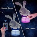 Miniatyrbild 3 av 5: 3d Night Light For Kids Bunny 3d Illusion Lamp With 16 Colors Changing Touch Switch