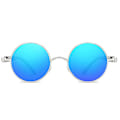 Pikkukuva 2 / 4: Vintage Polarisoidut Steampunk-aurinkolasit Miehille Pyöreät Aurinkolasit Tyylikkäät Silver Frame Ice Blue Lenses