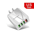 Miniatyrbilde 1 av 4: Bærbar Quick Charge 3.0 4-usb-porter 3.1a Reise Smart Adapter Telefonlader White EU Plug
