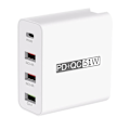 Miniatyrbilde 4 av 4: 4 Porter Pd+qc3.0 Adapter Usb Utgang Bærbar Hurtiglader 51w Adapter US Plug