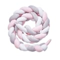Miniatyrbilde 1 av 4: Sengekant, baby Bumper Sengeslange Baby Seng Bumper Vevd Kantbeskyttelse Hodebeskyttelse Dekorasjon For Barneseng (grå, 100cm) White*Pink*Grey 100cm
