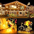 Miniatyrbild 5 av 5: Led String Lights Battery Powered,[2 Pack] 100 Leds 33ft Waterproof 8 Modes With Remote Control Christmas Decoration Lights (warm White-10m) A927