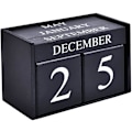 Miniatyrbillede 1 af 4: Træ Skrivebordsblok Kalender - Evighedsblok Måned Dato Display Hjemmekontor Dekoration, 15,5 x 9,9 x 7,4 cm Black