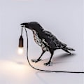 Miniatyrbillede 1 af 4: Fugle Væglampe Harpiks Lampe Soveværelse Stue Dekoration LED Lamper (bord Sort Beslag)