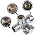 Miniatyrbilde 4 av 4: G1/2\" Dusj Treveis Kobling Messing Omleder Ventil T-formet Adapter Justerbar Vannseparator Kran Splitter Baderomsdeler