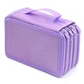 4 Layer Large Capacity Stationery Bag Pencil Case Pen Storage Box Organizer Purple