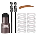 Miniatyrbild 1 av 4: Eyebrow Stamp Shaping Kit Reusable Makeup Brow Powder Stencil Portable Waterproof Cosmetic Set Medium Brown