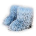 Miniatyrbillede 1 af 2: Varme, søde, pelsforede læderstøvler til kvinder - vinterstøvler blue Size 43