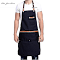 Miniatyrbild 3 av 5: Unisex Work Apron Canvas Apron Bib Adjustable Kitchen Apron