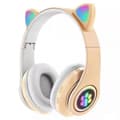 Luminous Cat Ears Cute Cat Paw Cool Head-mounted Cat Ears Bluetooth Headset Khaki
