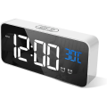 Miniatyrbild 1 av 5: Led Digital Alarm Clock, Digital Alarm Clock Mirror Desk Clock Usb Rechargeable Travel Alarm Clock With 2 Alarms/snooze/temperature