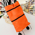 Miniatyrbillede 2 af 3: Sammenklappelig Trolley Taske Foldbar Indkøbstaske Med Hjul Foldbar Indkøbsvogn Dagligvareposer Til Kvinder Rejser Ferier Camping