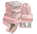 1 Set (8 Pieces) Travel Organizer Waterproof Organizer Pink