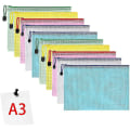 Miniatyrbild 2 av 5: Document Pocket A3, 10 Pieces A3 File Zippered Pockets, Mesh Plastic Zippered