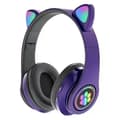 Wireless Bluetooth Headset, Cute Cat Ear Shape, Cat Ear Indepen PURPLE