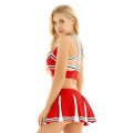 Miniatyrbild 2 av 3: Us/uk Stock Women Japanese School Girl Cosplay Uniform Sexy Lingerie Cheerleader Costume Set Red M L