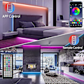 Miniatyrbild 2 av 5: 20m Led Lights Bluetooth Rgb Lights Led Tape Lights With 44-keys Remote Music Sync Colour Changing Led Mood Strip Light For Bedroom, Room, Christmas D