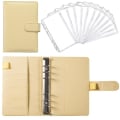 Miniatyrbillede 1 af 3: Læder Binder Budget Planner Kontant Kuvert Pung System Macaron Yellow