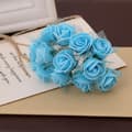 144 Pcs/ Pack Mini Foam Artificial Rose Flower Bouquet Wedding Decor Craft Supplies Blue