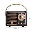 Pikkukuva 4 / 4: Kannettava Bluetooth Täysi Ääniefekti Musiikkisoitin Retro Radio Ulkoilu Matka Mini Kaiutin Ladattava Black
