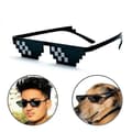 Funny Sunglass Thug Life Glasses 8 Bit Pixelated Unisex Sunglasses color B