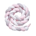 Miniatyrbilde 1 av 4: Sengekant, baby Bumper Sengeslange Baby Seng Bumper Vevd Kantbeskyttelse Hodebeskyttelse Dekorasjon For Barneseng (grå, 100cm) White*Pink*Grey 200cm