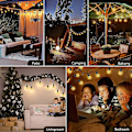 Miniatyrbild 4 av 5: Led Outdoor String Lights,15m 20psc Bulbs Warm White Garden Festoon String Light With Remote &timer, Waterproof String Lights UK Plug