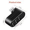 Miniatyrbild 1 av 3: Premium 3-port Abs Mini Usb 3.0 Hub Can Rotate 90/180 Usb Hub Creative Hub