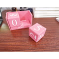 Miniatyrbillede 4 af 4: Træ Skrivebordsblok Kalender - Evighedsblok Måned Dato Display Hjemmekontor Dekoration, 15,5 x 9,9 x 7,4 cm Pink