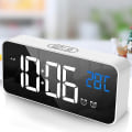Miniatyrbild 2 av 5: Led Digital Alarm Clock, Digital Alarm Clock Mirror Desk Clock Usb Rechargeable Travel Alarm Clock With 2 Alarms/snooze/temperature