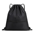 Pikkukuva 1 / 4: Unisex Kiristysnyörilaukku Urheilu Kuntosali Päiväreppu Uimakoulu Reppu Ranta Matka Ostoskassi Black Small Large
