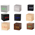 Miniatyrbild 1 av 4: Gingko Cube Led Click Clock Alarm Clock With Sound Activation (time, Date & Temperature) Various Colours A10 Black red