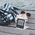Miniatyrbild 2 av 4: Small Digital Travel Alarm Clocks,battery Operated Mini Travel Clock With Backlights,portable Folding Mini Pocket Calendar Temperature Clock (white)