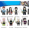 Miniatyrbild 1 av 2: 8pcs Demon Slayer Kamado Tanjiro Nezuko Uzui Tengen Assembled Building Block Toys