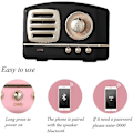 Pikkukuva 3 / 4: Kannettava Bluetooth Retro -kaiutin, langaton mini vintage -kaiutin rikkaalla bassolla, stereo